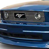 Polished Pony Package Billet Grille (05-09 V6) - Modern Billet GRL-05-V6-LOW||GRL-05-V6-UPP