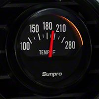 Sunpro Black Styleline Water Temp Gauge - Electric (79-14 All) - Sunpro CP8211