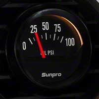 Sunpro Black Styleline Oil Pressure Gauge - Electric (79-14 All) - Sunpro CP8212