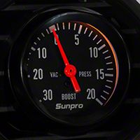 Sunpro Black Styleline Boost/Vaccum Gauge - Mechanical (79-14 All) - Sunpro CP8213