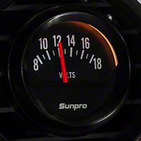 Sunpro Black Styleline Voltmeter Gauge - Electric (79-14 All) - Sunpro CP8215