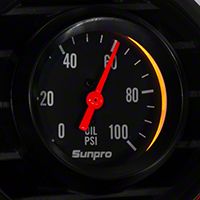 Sunpro Black Styleline Oil Pressure Gauge - Mechanical (79-14 All) - Sunpro CP8216