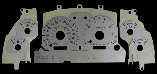 Ford Mustang Silver Reverse Glow Gauges (94-95 GT)