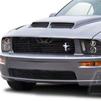 Black Retro-Style Tri-Bar Pony Billet Grille (05-09 GT) - Modern Billet SR-GRL-05-GT-UFD-BLK||8S3Z-8213-B