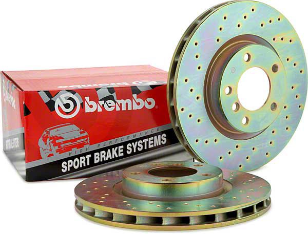 Brembo Sport Cross-Drilled Mustang Rotors (94-04 Cobra, Bullitt, Mach 1 Rear Pair)