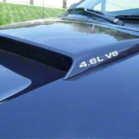 4.6L V8 Hood Scoop Decals - Silver (96-10 All) - AmericanMuscle Graphics 26005
