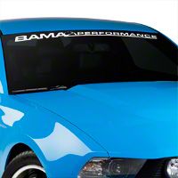 Bama Performance Windshield Banner - White (79-14 All) - AmericanMuscle Graphics 26174