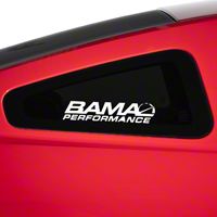 Bama Performance Quarter Window Decal - White (79-14 All) - AmericanMuscle Graphics 26189