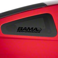 Bama Performance Quarter Window Decal - Black (79-14 All) - AmericanMuscle Graphics 26190