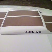 4.6L V8 Hood Scoop Decals - Matte Black (79-09 All) - AmericanMuscle Graphics 26197