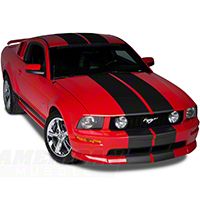 Matte Black Lemans Stripes - 12in (79-14 All) - AmericanMuscle Graphics 26202