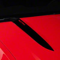 Black Hood Accent Decal - Mustang Lettering (10-12 GT, V6) - AmericanMuscle Graphics 26225