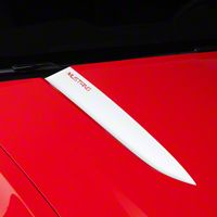 White Hood Accent Decal - Mustang Lettering (10-12 GT, V6) - AmericanMuscle Graphics 26226
