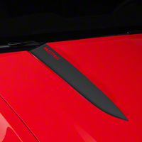 Matte Black Hood Accent Decal - Mustang Lettering (10-12 GT, V6) - AmericanMuscle Graphics 26227