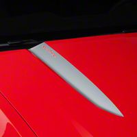 Silver Hood Accent Decal - Mustang Lettering (10-12 GT, V6) - AmericanMuscle Graphics 26228