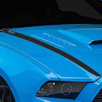 Matte Black Hood Accent Decal - 5.0 Lettering (13-14 All) - AmericanMuscle Graphics 26287
