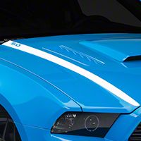 White Hood Accent Decal - 5.0 Lettering (13-14 All) - AmericanMuscle Graphics 26289