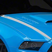 Silver Hood Accent Decal - 5.0 Lettering (13-14 All) - AmericanMuscle Graphics 26290