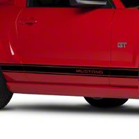 Black Rocker Stripes w/ Mustang Lettering (05-14 All)