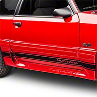 Black Rocker Stripes w/ Mustang Lettering (79-93 All)