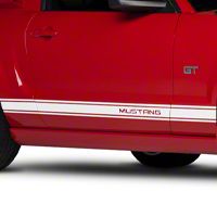 White Rocker Stripes w/ Mustang Lettering (05-14 All)