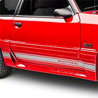 Silver Rocker Stripes w/ Mustang Lettering (79-93 All)