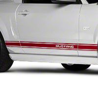 Red Rocker Stripes w/ Mustang Lettering (05-14 All) - AmericanMuscle Graphics 26249