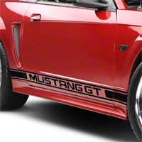 Black Rocker Stripes w/ Mustang GT Lettering (79-14 All)