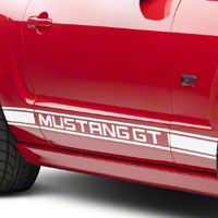 White Rocker Stripes w/ Mustang GT Lettering (05-14 All)