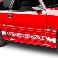 White Rocker Stripes w/ Mustang GT Lettering (79-93 All)