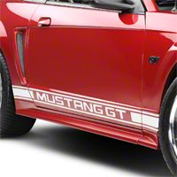 White Rocker Stripes w/ Mustang GT Lettering (79-14 All)