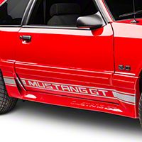 Silver Rocker Stripes w/ Mustang GT Lettering (79-93 All)