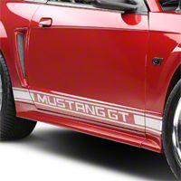 Silver Rocker Stripes w/ Mustang GT Lettering (79-14 All)