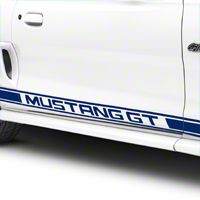 Blue Rocker Stripes w/ Mustang GT Lettering (94-04 All) - AmericanMuscle Graphics 26246