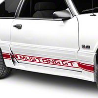 Red Rocker Stripes w/ Mustang GT Lettering (79-93 All)