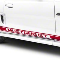 Red Rocker Stripes w/ Mustang GT Lettering (94-04 All) - AmericanMuscle Graphics 26247
