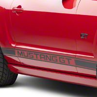 Matte Black Rocker Stripes w/ Mustang GT Lettering (05-14 All)