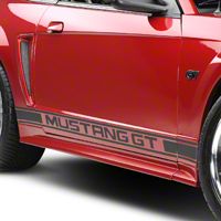 Matte Black Rocker Stripes w/ Mustang GT Lettering (79-14 All)