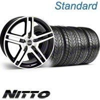 Black Machined GT500 Wheel & NITTO Tire Kit - 18x9 (10-12)