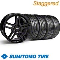Staggered Black GT500 Wheel & Sumitomo Tire Kit - 19x8.5/10 (10-12)