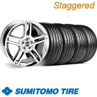 Staggered Chrome GT500 Wheel & Sumitomo Tire Kit - 19x8.5/10 (10-12)