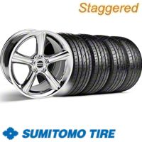 Staggered Chrome GT Premium Wheel & Sumitomo Tire Kit - 19x8.5/10 (10-12)