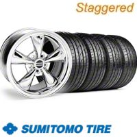 Staggered Chrome Bullitt Wheel & Sumitomo Tire Kit - 20x8.5/10 (10-12)