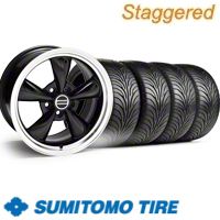 Staggered Black Bullitt Wheel & Sumitomo Tire Kit - 20x8.5/10 (10-12)