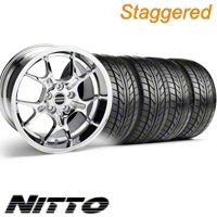 Staggered Chrome GT4 Wheel & NITTO Tire Kit - 18x9/10 (10-12)