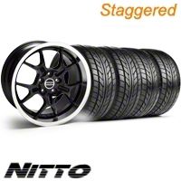 Staggered Black GT4 Wheel & NITTO Tire Kit - 18x9/10 (10-12)
