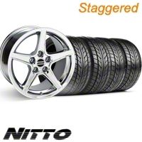 Staggered Chrome Saleen Wheel & NITTO Tire Kit - 18x9/10 (10-12)