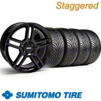 Staggered Black GT500 Wheel & Sumitomo Tire Kit - 18x9/10 (11-12)