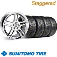 Staggered Chrome GT500 Wheel & Sumitomo Tire Kit - 18x9/10 (11-12)