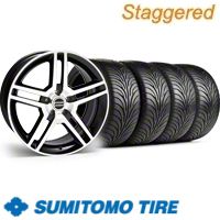 Staggered Black Machined GT500 Wheel & Sumitomo Tire Kit - 18x9/10 (11-12)